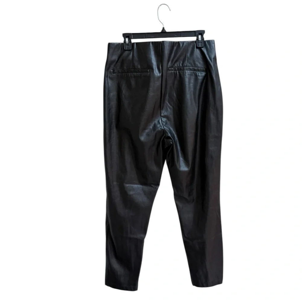 Old Navy Faux Leather High Rise Pants Size 14 Skinny Tapered Side Zip